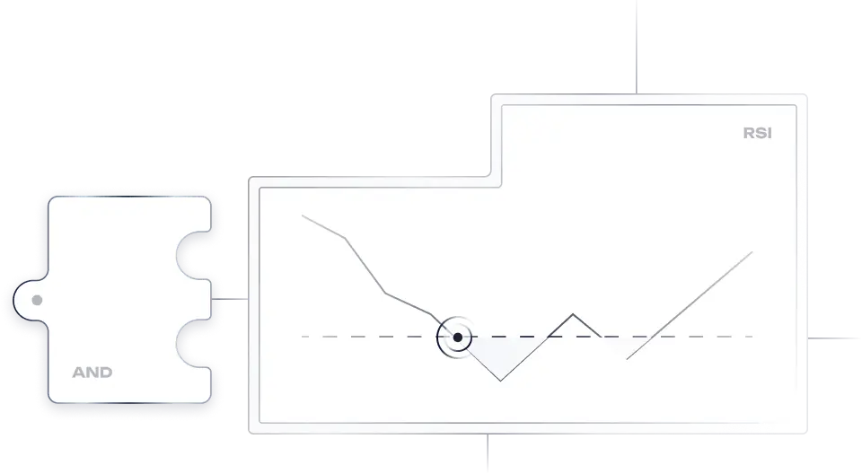 White puzzle piece with one tab on the left and two notches on the right on a transparent background.
